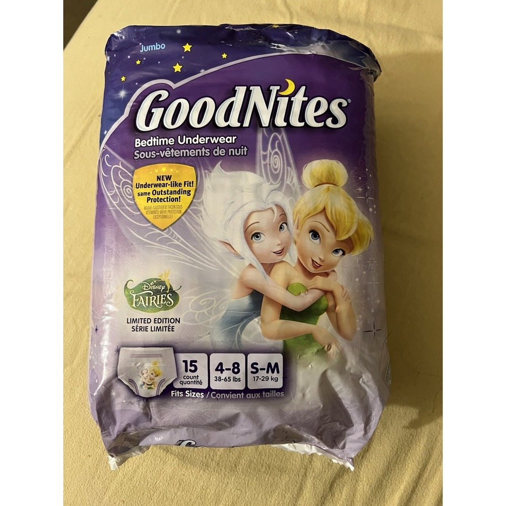VTG LIMITED EDITION Tinker bell GoodNites Diapers Small Medium NEW PACKAGE